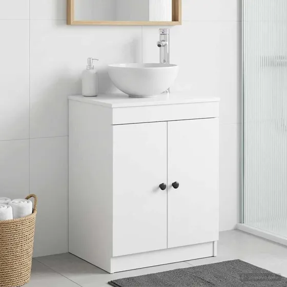 vidaXL Badeværelsesskab Hvid 54 x 41 x 70 cm i Konstrueret Træ