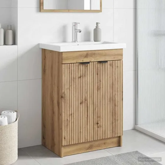 vidaXL Badeværelsesskab Artisan-eg 78,5 x 37,5 x 81 cm