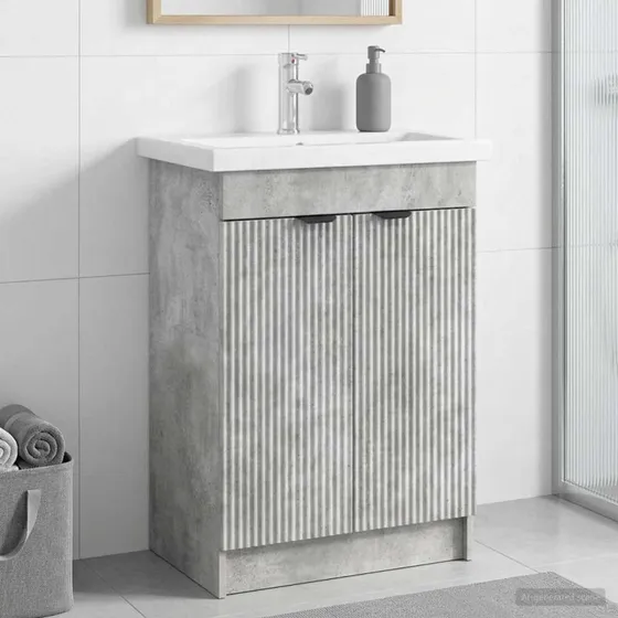 vidaXL Bad møbel under vasken Betongrå 78,5 x 37,5 x 81 cm