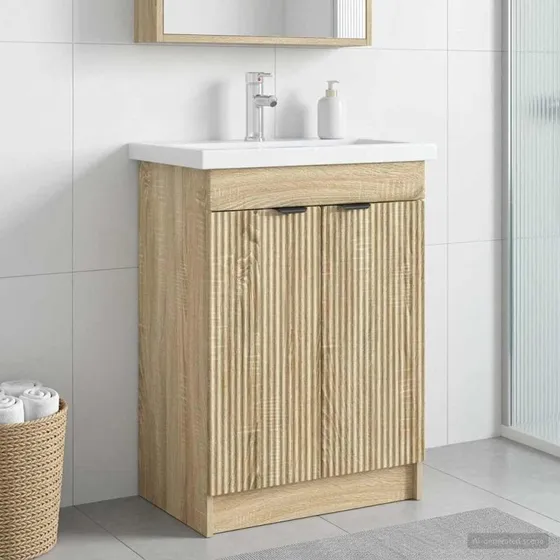 vidaXL Badmøbel under vasken Sonoma-eg 78,5 x 37,5 x 81 cm