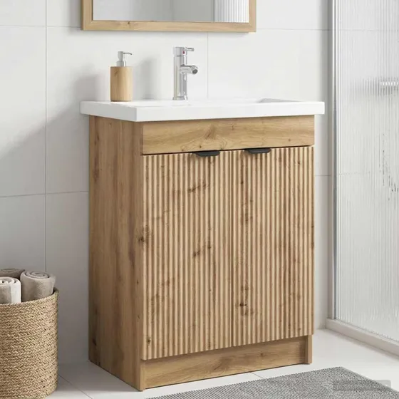 vidaXL Bad møbel under vasken Artisan-eg 56 x 37,5 x 81 cm