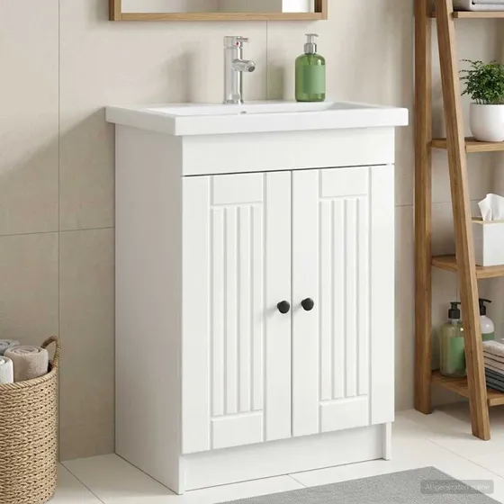 vidaXL Badeværelsesmøbel under vask Hvid højglans 78,5 x 37,5 x 81 cm