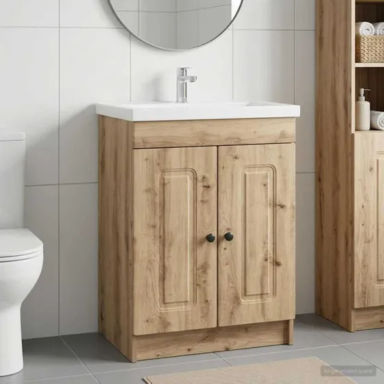 vidaXL Bad møbel under vasken Artisan-eg 78,5 x 37,5 x 81 cm