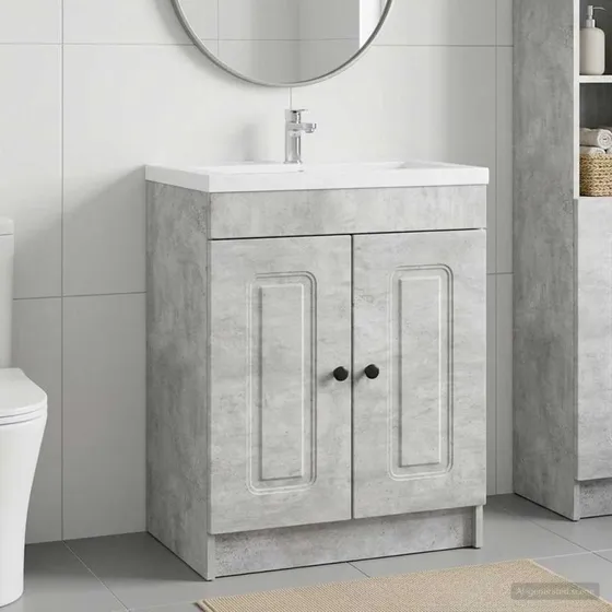 vidaXL Bad møbel under vasken Betongrå 78,5 x 37,5 x 81 cm