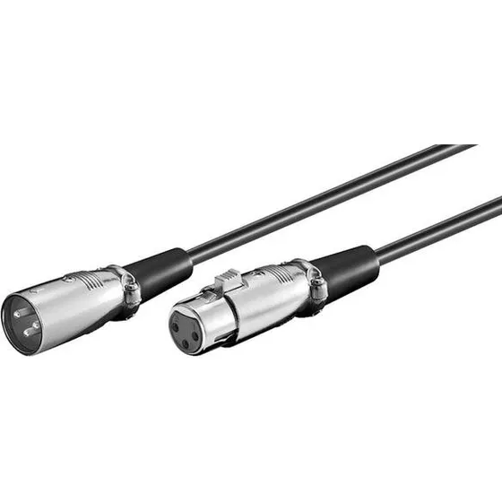 Universal XLR-kabel 2 m (3-pin han–hun), sort