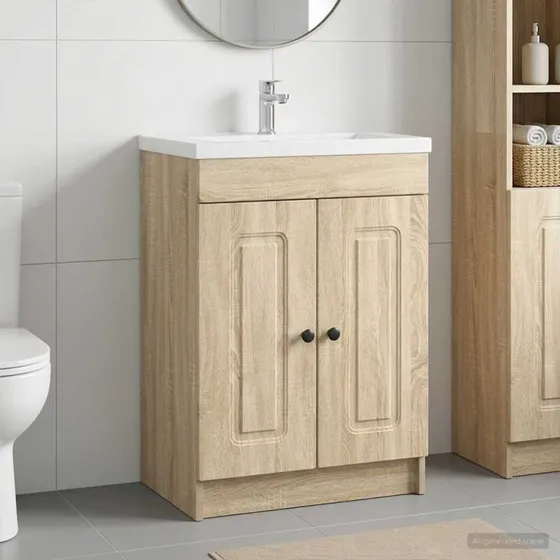 vidaXL Bad møbel under vasken Sonoma-eg 56 x 37,5 x 81 cm
