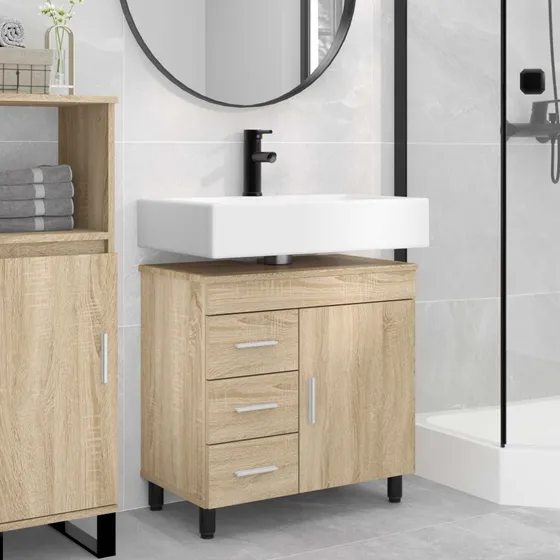 vidaXL Badeværelse Vaskeskab Sonoma-eg 60x35x60 cm