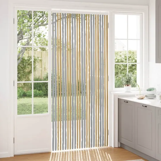 vidaXL Insektgardin i Chenille Grå/Beige 100 x 230 cm