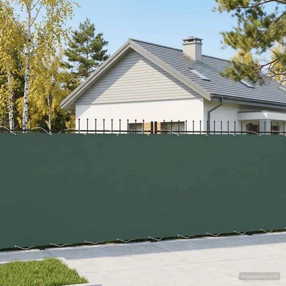 vidaXL Balkonafskærmning 200 x 500 cm Mørkegrøn med PU-belægning