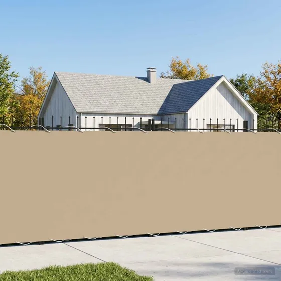 vidaXL Balkonafskærmning 200 x 700 cm Beige med PU-belægning