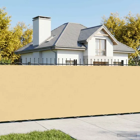 vidaXL Balkonafskærmning 200 x 400 cm - Sandfarvet PU-stof