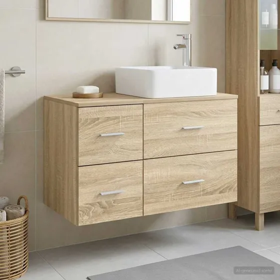 vidaXL Badeværelsesmøbel sæt 2 stk. Sonoma-eg