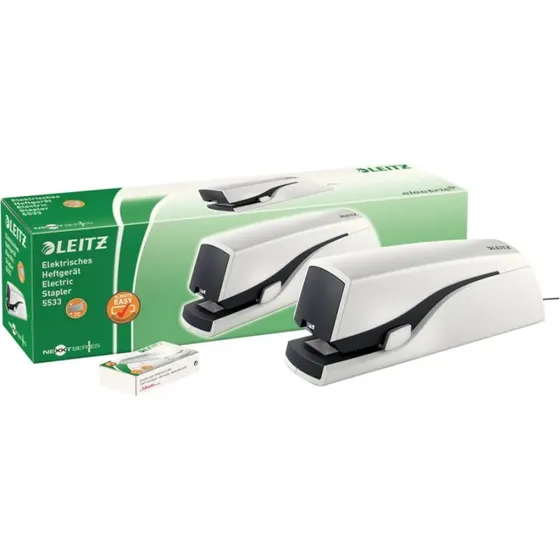 Leitz Elektrisk hæftemaskine 5533, hvid (20 ark)