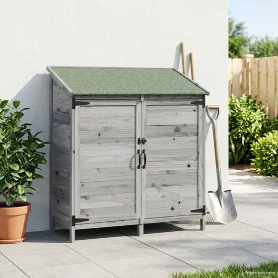 vidaXL Haveskur Grå 106 x 56 x 113,5 cm i Massivt Fyrretræ