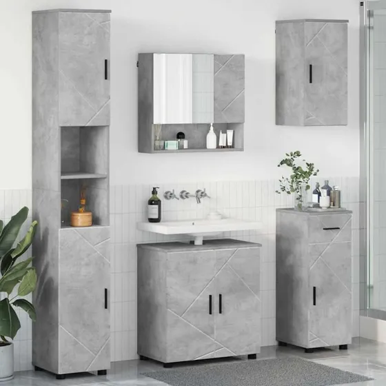 vidaXL Badeværelsesmøbel sæt 5 stk. Betongrå 61 x 35 x 64 cm