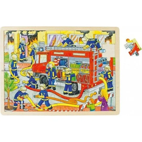 GOKI Træpuslespil - Brandvæsen, 48 brikker (32 x 22 cm)