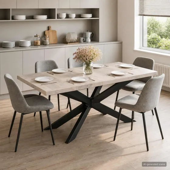 vidaXL Spisebord 180x90 cm i afbleget massivt mangotræ