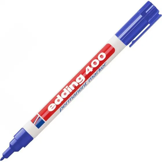Edding 400 Permanent Marker - Blå - 1mm Rund Spids