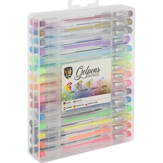 Creative Craft Group Gelpenne sæt - 30 stk. i opbevaringsboks