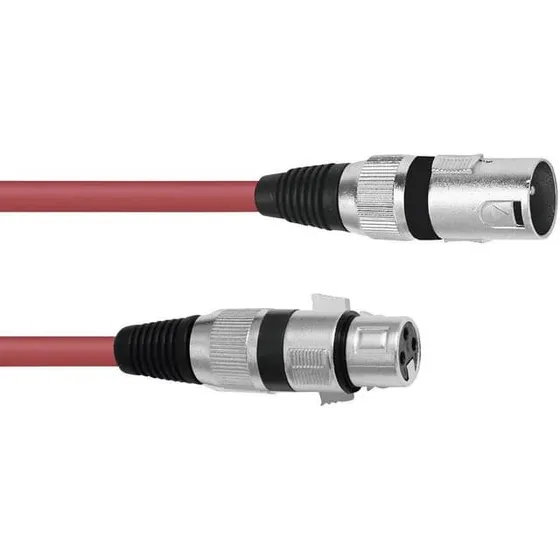 Omnitronic XLR-kabel 3-polet 3 m, rød