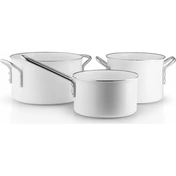 Eva Trio White Line grydesæt 3 dele - 1,8/2,5/3,8 L