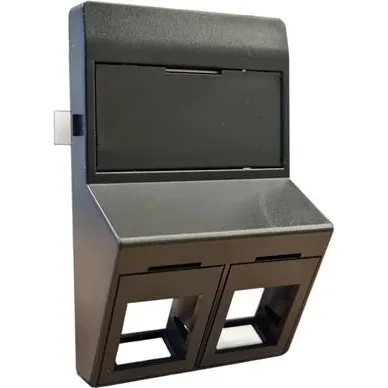 Dataudtag 2xRJ45 Keystone Type F Skrå Koksgrå