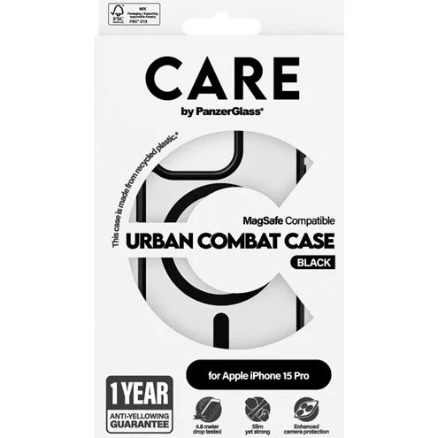 PanzerGlass CARE Flagship Case Transparent Urban Combat iPhone 15 Pro