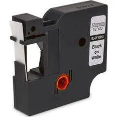 MediaRange Mærkattape Sort/Hvid 1,2 cm x 7 m