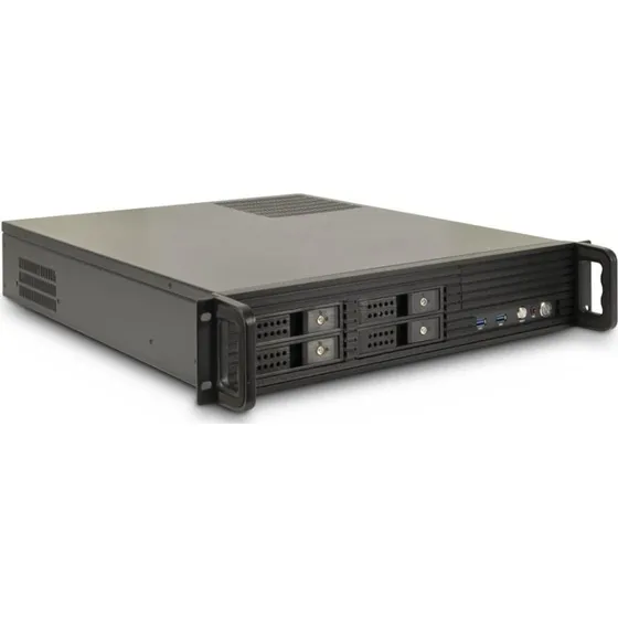 Inter-Tech 2U-2504 Rackkabinet - Sort - Micro ATX & Mini-ITX