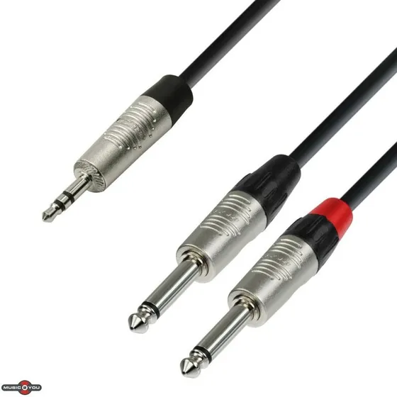 AH Audio Cable REAN 3,5 mm stereo → 2x 6,3 mm mono, 0,9 m - K4 YWPP 0090