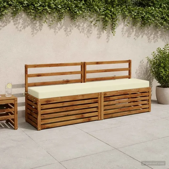 vidaXL Bænkpude SOEST Cremefarvet 180 x 40 x 8 cm