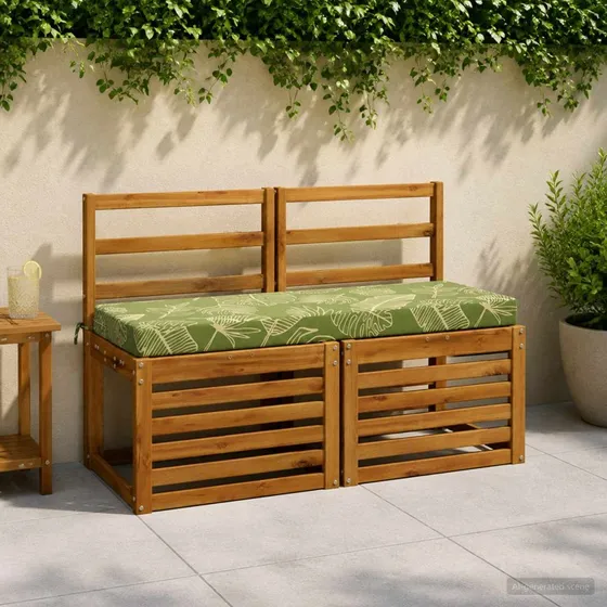 vidaXL Bænkpude SOEST Bladdesign 100 x 40 x 8 cm