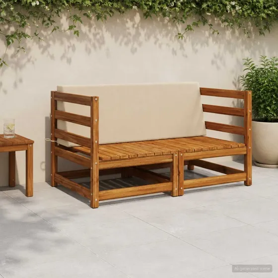 vidaXL Ryghynde SOEST Beige 120 x 20 x 40 cm