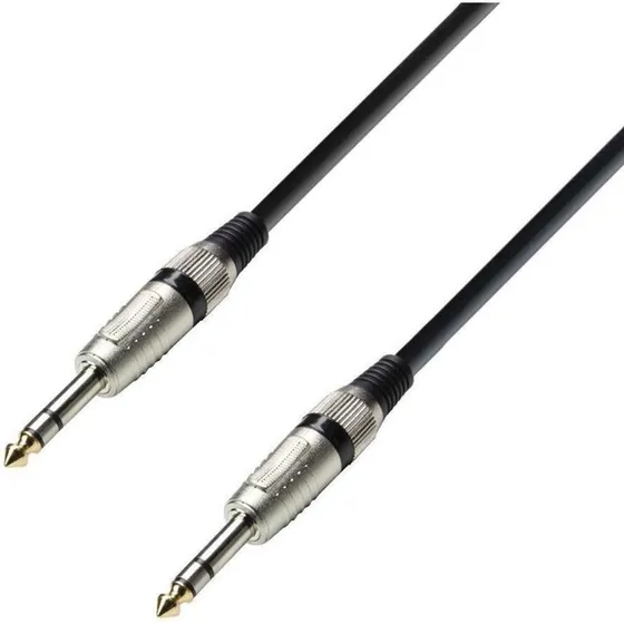 Adam Hall K3BVV0090 TRS 6,3 mm stereo kabel 0,9 m, sort