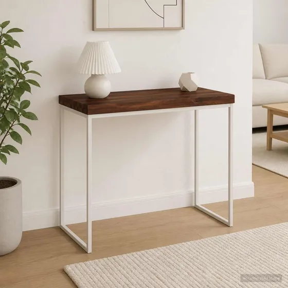 vidaXL Rektangulært bord i massivt akacietræ, 50 x 30 cm, mørkebrun