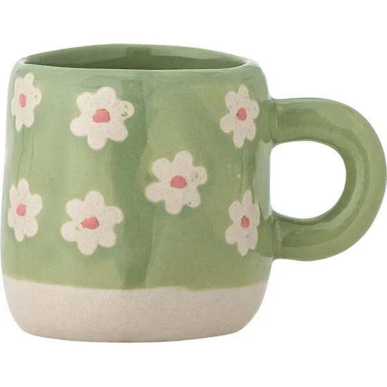 Bloomingville Mini Millie Kop - 11 cl - Grøn med blomster