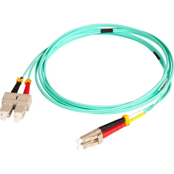 LAN-OPTIC Fiber Patchkabel LC‑SC OM3 50/125µ Duplex 2,0 m (Aqua)