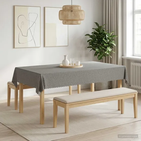 vidaXL Bordklæde 5 stk. Rektangulær Lysegrå 140 x 220 cm