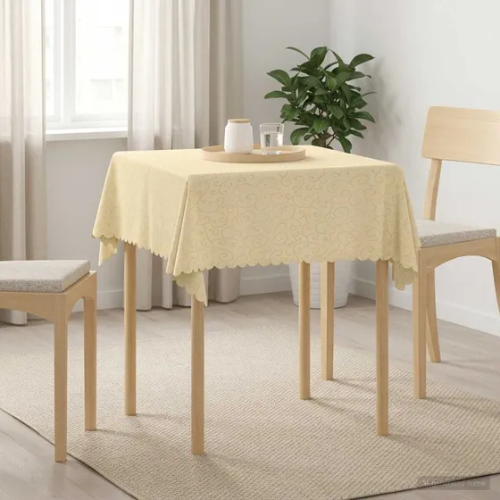 vidaXL Bordklæde 5 stk. Cremehvid 90 x 90 cm med Jacquardmønster