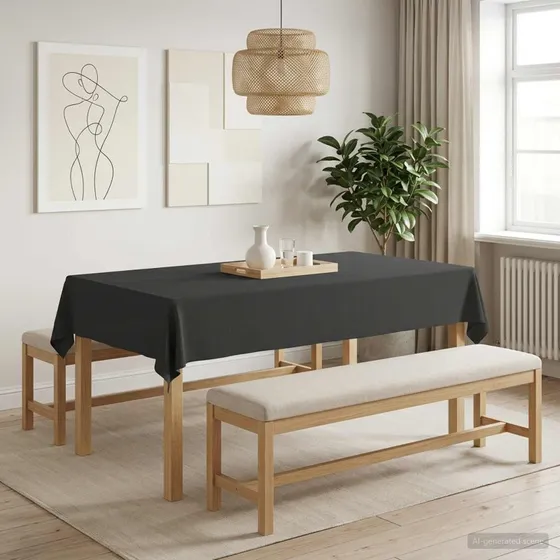 vidaXL Bordklæde 5 stk. Rektangulær Mørkegrå 140 x 260 cm