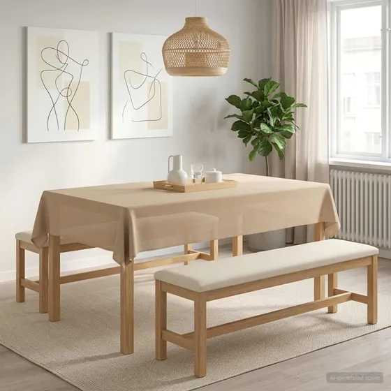 vidaXL Bordklæde 5 stk. Rektangulær Beige 140 x 200 cm