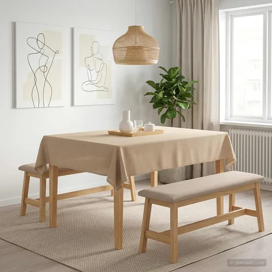 vidaXL Bordklæde 5 stk. Rektangulær Beige 140 x 180 cm