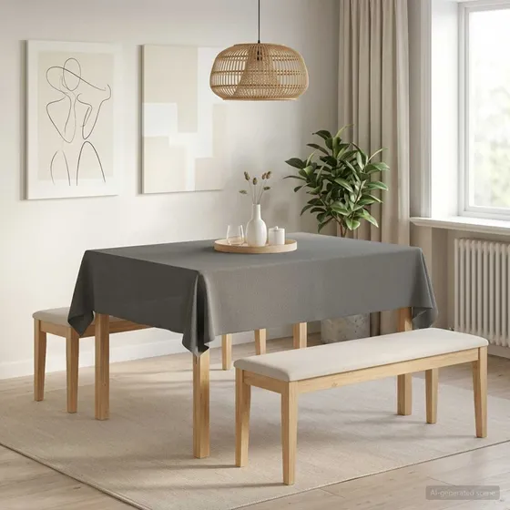 vidaXL Bordklæde 5 stk. Rektangulær Lysegrå 140 x 180 cm