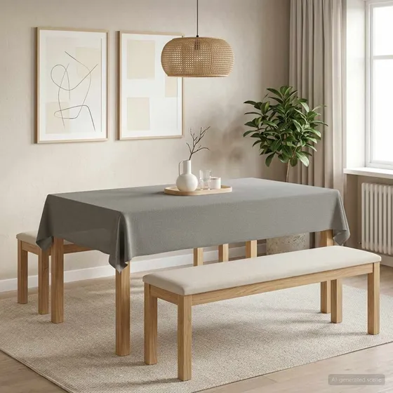 vidaXL Bordklæde 5 stk. Rektangulær Lysegrå 110 x 180 cm