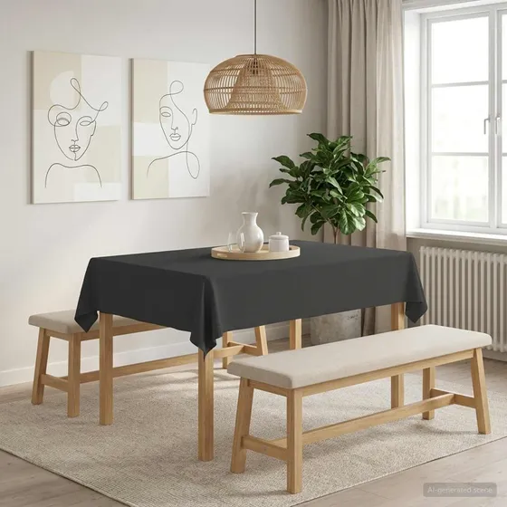 vidaXL Bordklæde 5 stk. Rektangulær Mørkegrå 110 x 140 cm