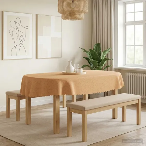 vidaXL Bordklæde Oval Beige 160 x 220 cm