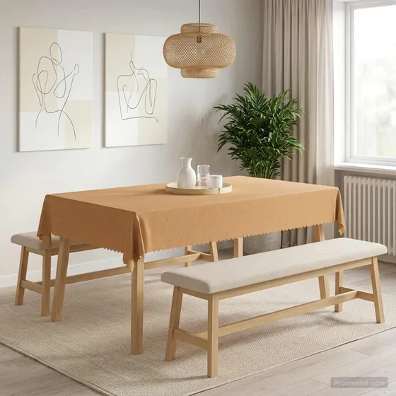 vidaXL Bordklæde Rektangulær Beige 140 x 220 cm