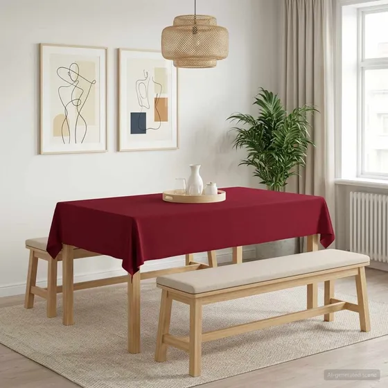 vidaXL Bordklæde Rektangulær Vinrød 140 x 220 cm