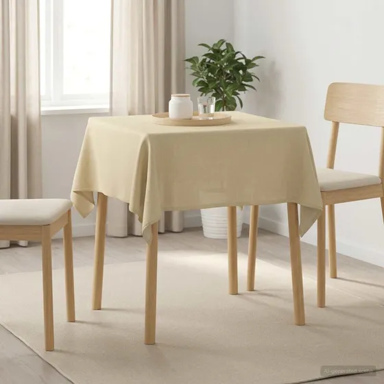 vidaXL Bordklæde Firkantet Cremehvid 140 x 140 cm
