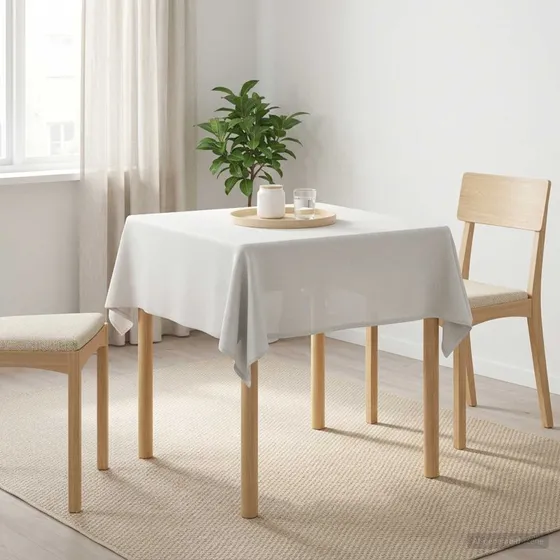 vidaXL Bordklæde Firkantet Hvid 90 x 90 cm